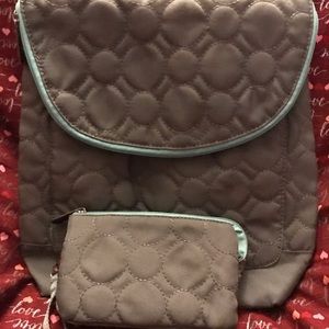 Thirty one Gray backpack purse with wallet.